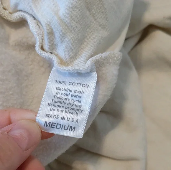 Levavi Varsity Club Made in USA Cotton Sweatpants Medium Bone - Picture 5 of 14